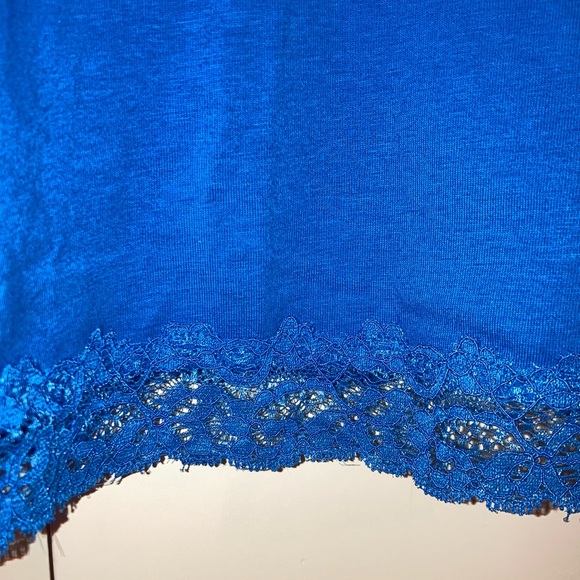 NWT Ann Taylor Blue Tank Top w/ Lace Detail, size S - Picture 4 of 4
